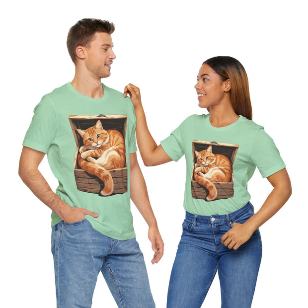 Whimsical Cat Graphic Tee for Cat Lovers