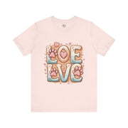 Love Paw Print Short Sleeve Tee for Pet Lovers