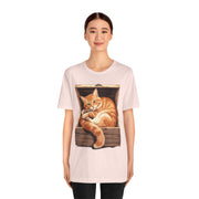 Whimsical Cat Graphic Tee for Cat Lovers