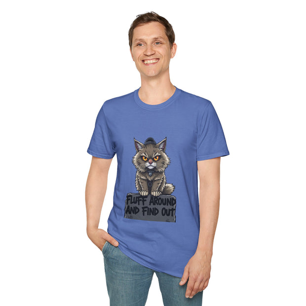 Funny Cat Graphic T-Shirt, Fluff Around and Find Out Tee, Cat Lover Gift, Unisex Humor Shirt, Casual Everyday Wear