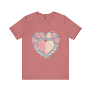 Animal Lover Heart Paw Print Tee