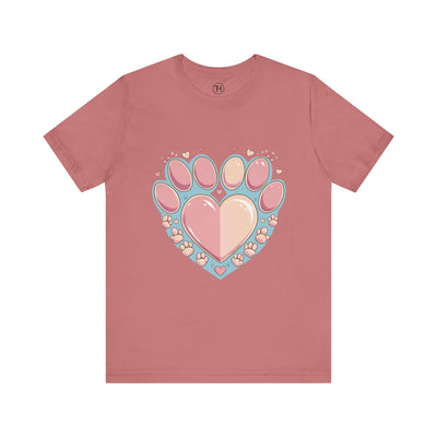 Animal Lover Heart Paw Print Tee - Hover View