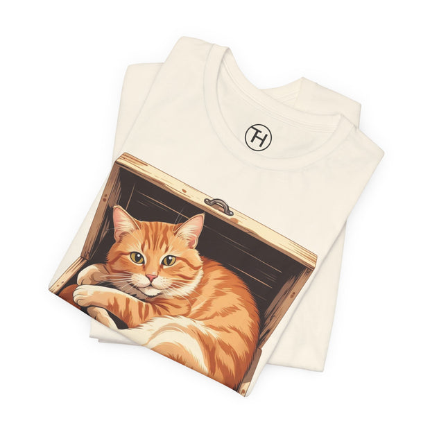 Whimsical Cat Graphic Tee for Cat Lovers