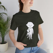 Cute Pet Lover Tee, Cat and Child Design, Gift for Animal Lovers, Casual Wear, Birthday Gift, Fun Graphic Tee