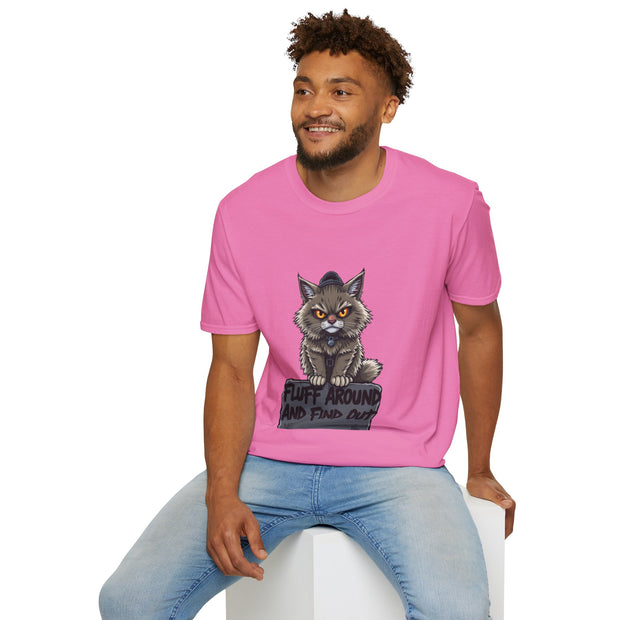 Funny Cat Graphic T-Shirt, Fluff Around and Find Out Tee, Cat Lover Gift, Unisex Humor Shirt, Casual Everyday Wear