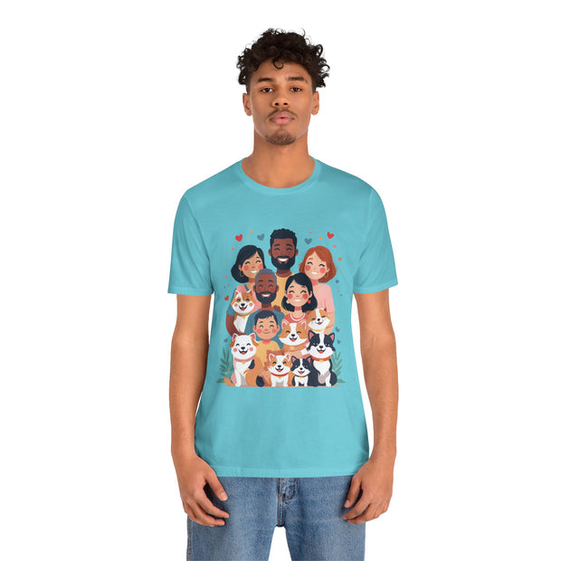 Family Portrait Tee with Dogs