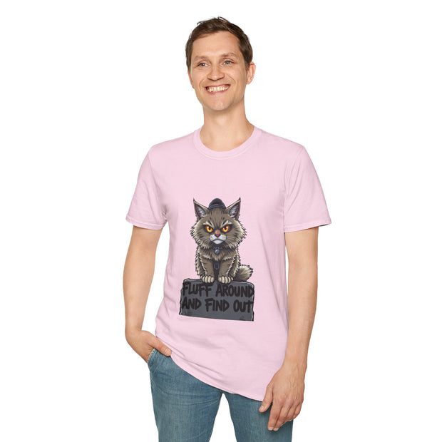 Funny Cat Graphic T-Shirt, Fluff Around and Find Out Tee, Cat Lover Gift, Unisex Humor Shirt, Casual Everyday Wear