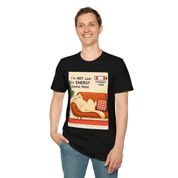 Unisex Cat Lover T-Shirt, Funny Cat Shirt, I'm Not Lazy Tee, Gift for Cat Owners, Quirky Pet Lover Apparel, Relaxed Style Shirt