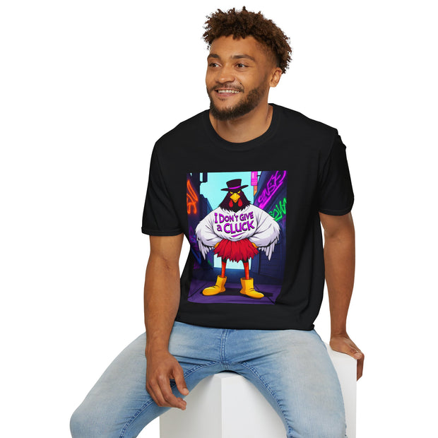 Funny Graphic T-Shirt for Humor Lovers, Unisex Softstyle Tee, Casual Wear, Gift for Friends, I Don't Give a Cluck Shirt