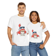 Playful Crab Graphic Tee, Relaxed Summer T-Shirt, Gift for Beach Lovers, Funny Casual Wear, Unique Gift Idea, Summer Vibes Shirt