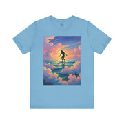 Surfing into the Sunset Tee, Surf Tee, Beach Vibes T-Shirt, Summer Apparel, Gift for Surfers, Adventure Wear