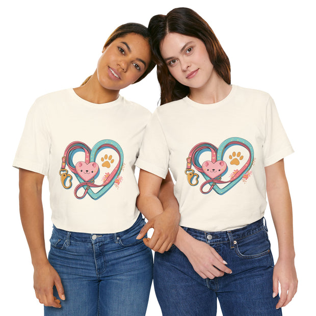 Pet Lover Tee - Heart Leash Unisex Jersey