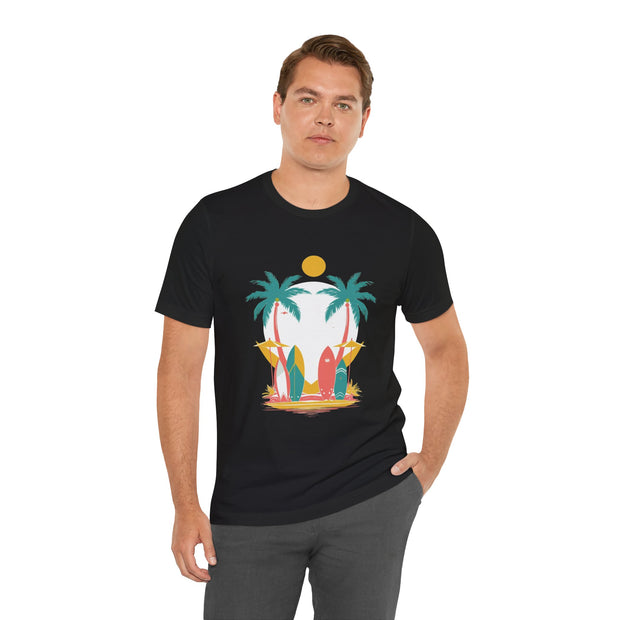 Tropical Surf Tee, Beach Vibes Shirt, Summer Fun Top, Surfing Apparel, Vacation T-Shirt
