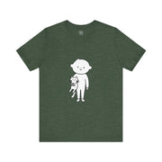 Cute Pet Lover Tee, Cat and Child Design, Gift for Animal Lovers, Casual Wear, Birthday Gift, Fun Graphic Tee