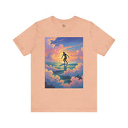 Surfing into the Sunset Tee, Surf Tee, Beach Vibes T-Shirt, Summer Apparel, Gift for Surfers, Adventure Wear