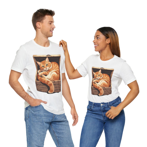 Whimsical Cat Graphic Tee for Cat Lovers