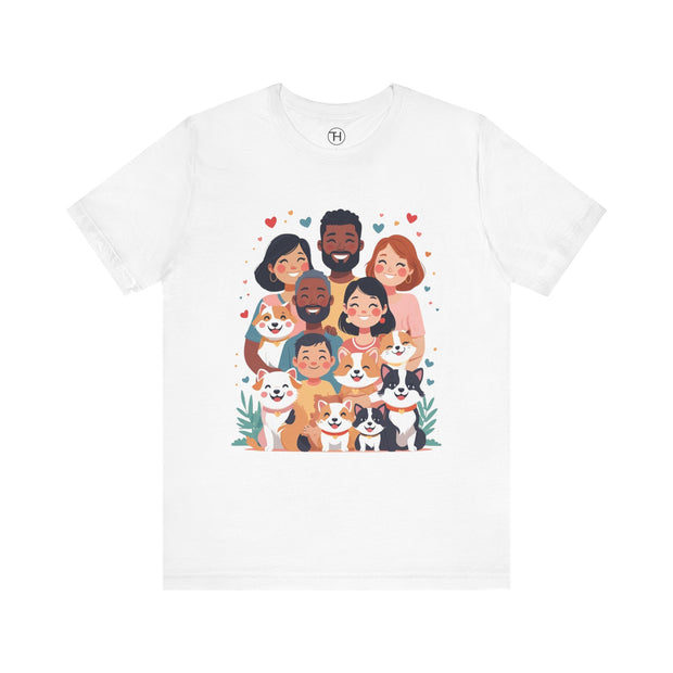 Family Portrait Tee with Dogs