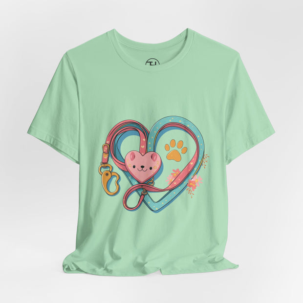 Pet Lover Tee - Heart Leash Unisex Jersey