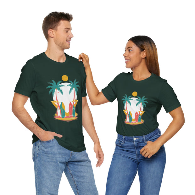 Tropical Surf Tee, Beach Vibes Shirt, Summer Fun Top, Surfing Apparel, Vacation T-Shirt