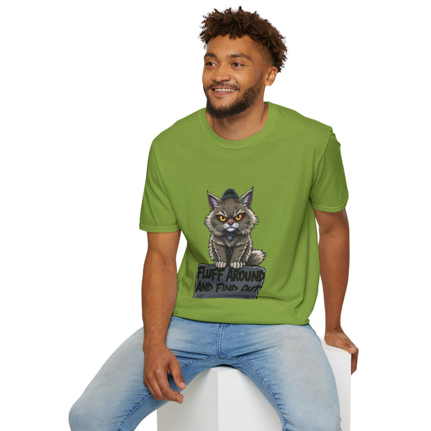 Funny Cat Graphic T-Shirt, Fluff Around and Find Out Tee, Cat Lover Gift, Unisex Humor Shirt, Casual Everyday Wear
