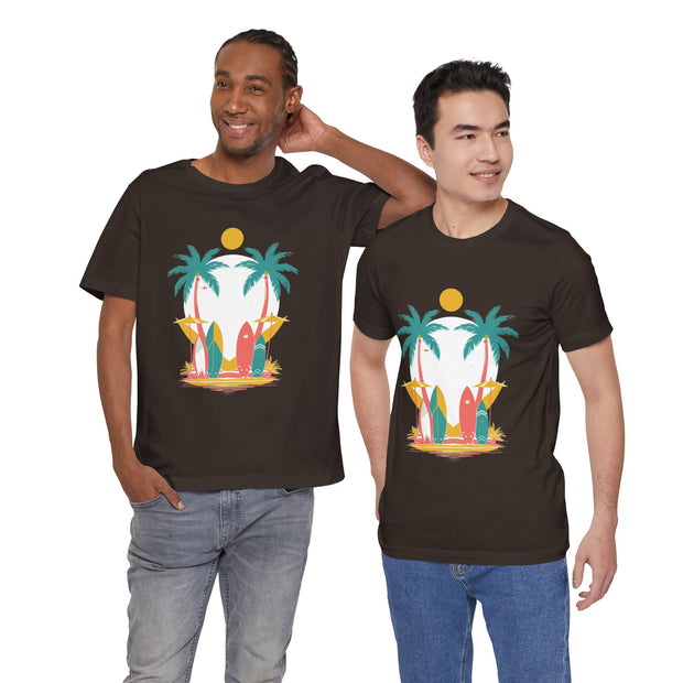 Tropical Surf Tee, Beach Vibes Shirt, Summer Fun Top, Surfing Apparel, Vacation T-Shirt