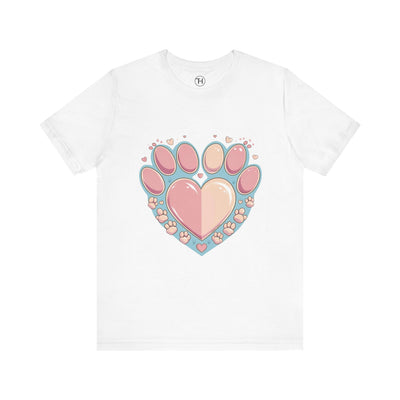 Animal Lover Heart Paw Print Tee