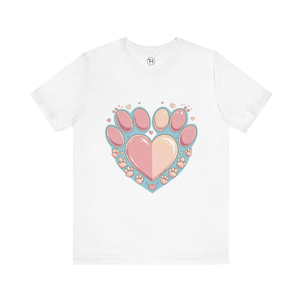 Animal Lover Heart Paw Print Tee