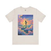 Surfing into the Sunset Tee, Surf Tee, Beach Vibes T-Shirt, Summer Apparel, Gift for Surfers, Adventure Wear