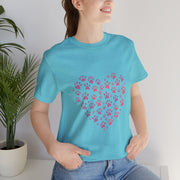 Heart Paw Print Unisex Tee | Dog Lover Gift, Animal Print Shirt, Cute Pet Apparel, Birthday Gift for Pet Owners, Valentine's Day Tee