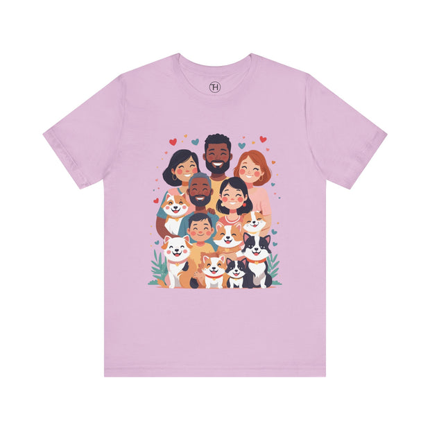 Family Portrait Tee with Dogs