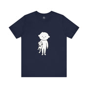 Cute Pet Lover Tee, Cat and Child Design, Gift for Animal Lovers, Casual Wear, Birthday Gift, Fun Graphic Tee