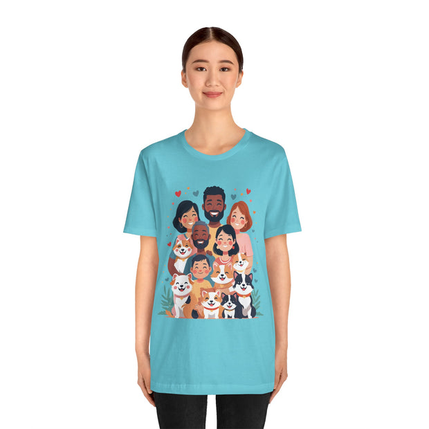 Family Portrait Tee with Dogs