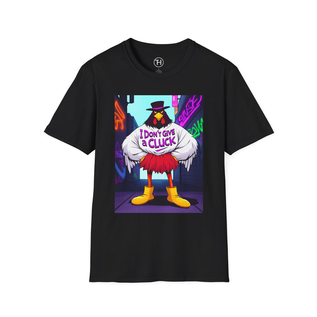 Funny Graphic T-Shirt for Humor Lovers, Unisex Softstyle Tee, Casual Wear, Gift for Friends, I Don't Give a Cluck Shirt