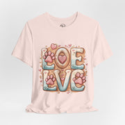 Love Paw Print Short Sleeve Tee for Pet Lovers