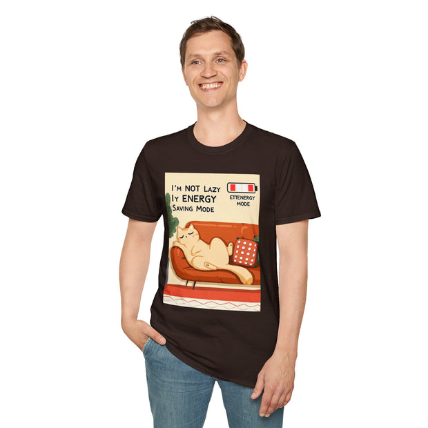 Unisex Cat Lover T-Shirt, Funny Cat Shirt, I'm Not Lazy Tee, Gift for Cat Owners, Quirky Pet Lover Apparel, Relaxed Style Shirt