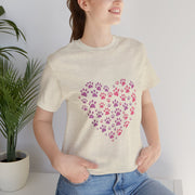 Heart Paw Print Unisex Tee | Dog Lover Gift, Animal Print Shirt, Cute Pet Apparel, Birthday Gift for Pet Owners, Valentine's Day Tee