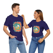 Retro Sunset Palm Tree Tee, Beach Vibes T-Shirt, Casual Summer Shirt, Perfect for Vacations, Gift for Beach Lovers