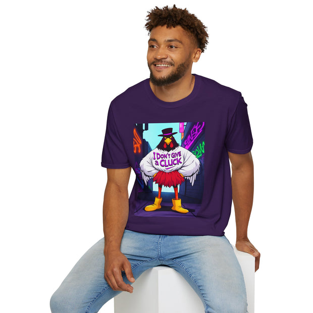 Funny Graphic T-Shirt for Humor Lovers, Unisex Softstyle Tee, Casual Wear, Gift for Friends, I Don't Give a Cluck Shirt