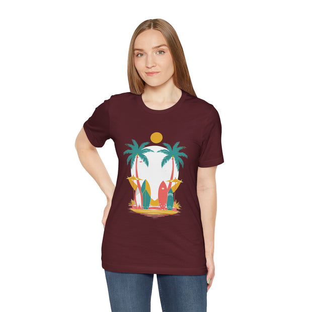 Tropical Surf Tee, Beach Vibes Shirt, Summer Fun Top, Surfing Apparel, Vacation T-Shirt