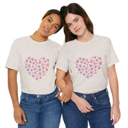 Heart Paw Print Unisex Tee | Dog Lover Gift, Animal Print Shirt, Cute Pet Apparel, Birthday Gift for Pet Owners, Valentine's Day Tee