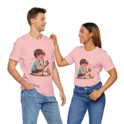 Kid & Puppy Love T-Shirt featuring a child and puppy design, perfect for dog lovers and casual wear.