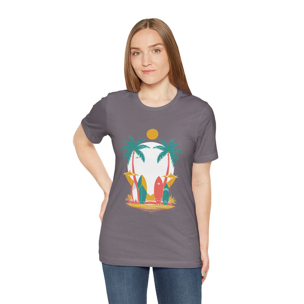 Tropical Surf Tee, Beach Vibes Shirt, Summer Fun Top, Surfing Apparel, Vacation T-Shirt