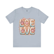 Love Paw Print Short Sleeve Tee for Pet Lovers