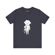 Cute Pet Lover Tee, Cat and Child Design, Gift for Animal Lovers, Casual Wear, Birthday Gift, Fun Graphic Tee