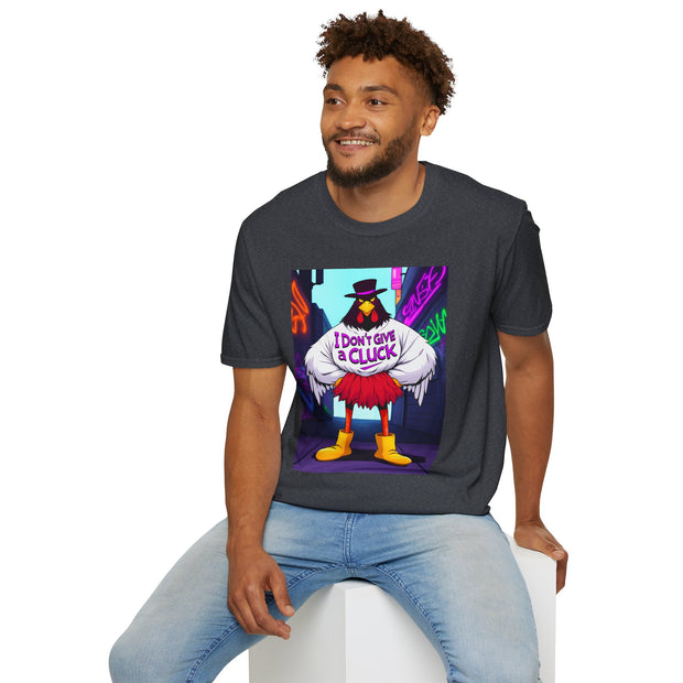 Funny Graphic T-Shirt for Humor Lovers, Unisex Softstyle Tee, Casual Wear, Gift for Friends, I Don't Give a Cluck Shirt