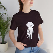 Cute Pet Lover Tee, Cat and Child Design, Gift for Animal Lovers, Casual Wear, Birthday Gift, Fun Graphic Tee