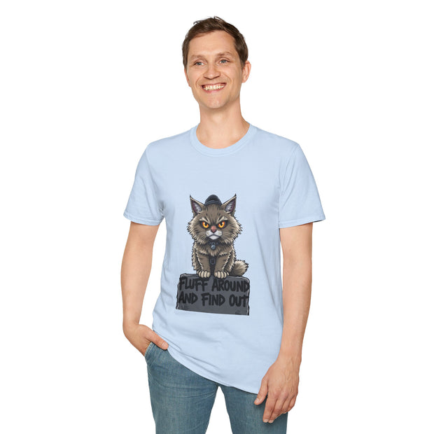 Funny Cat Graphic T-Shirt, Fluff Around and Find Out Tee, Cat Lover Gift, Unisex Humor Shirt, Casual Everyday Wear