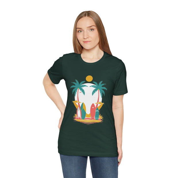 Tropical Surf Tee, Beach Vibes Shirt, Summer Fun Top, Surfing Apparel, Vacation T-Shirt