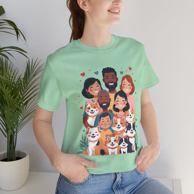 Family Portrait Tee with Dogs