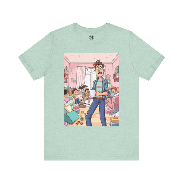 Funny Family Chaos Tee, Unisex Graphic Shirt, Parenting Humor T-Shirt, Ideal Gift for Dad, Quirky Casual Wear